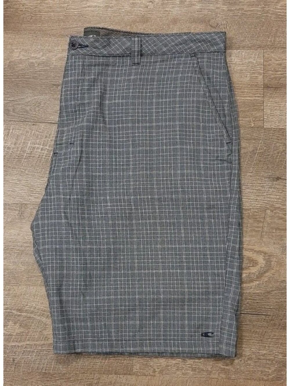 O'NEILL Chino Style Shorts With Pockets Men's Size 40 Casual White Blue Checked